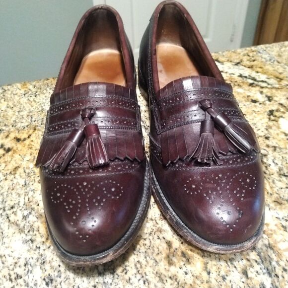 Allen Edmonds Bridgeton Men's Leather Tassel Loafers Burgundy Size 9.5 A 5079 - Picture 10 of 14